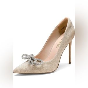 NWT DREAM PAIRS Women's Closed Toe Heels Sexy Sparkly Stiletto Pumps Elegant